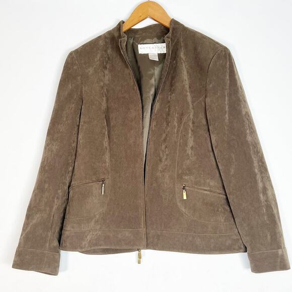Doncaster Brown Soft Faux Suede Jacket Coat - Picture 1 of 11